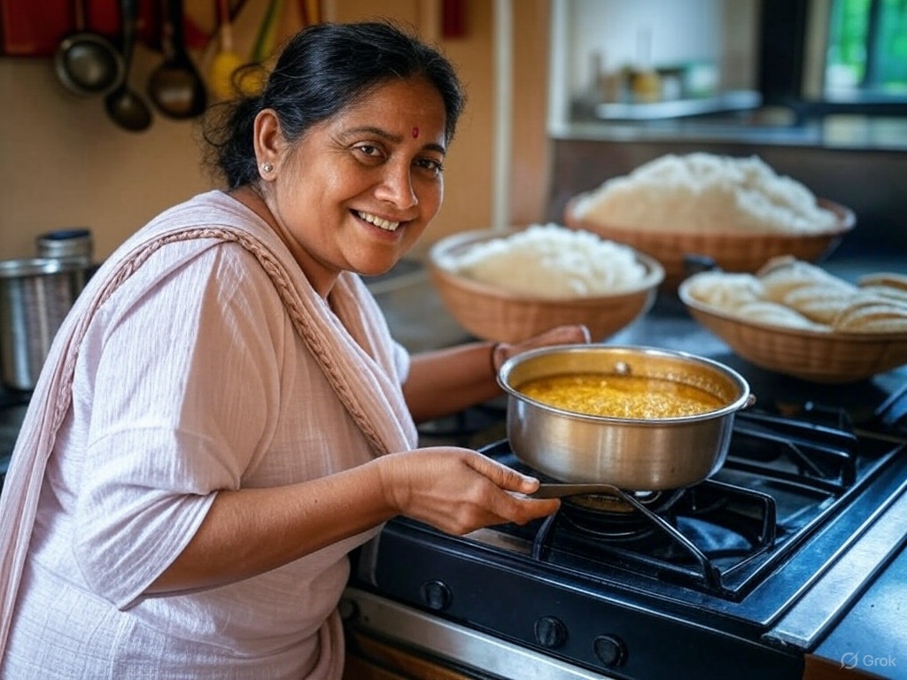 Home Comforts
"9/10: Ghar ka khana in 2025—simple dal chawal with ghee or aloo gobi with fresh roti? These veg classics warm the soul. What’s your family’s go-to? Tag the cook! 🍲❤️ #HomeCooking #VegSoulFood"