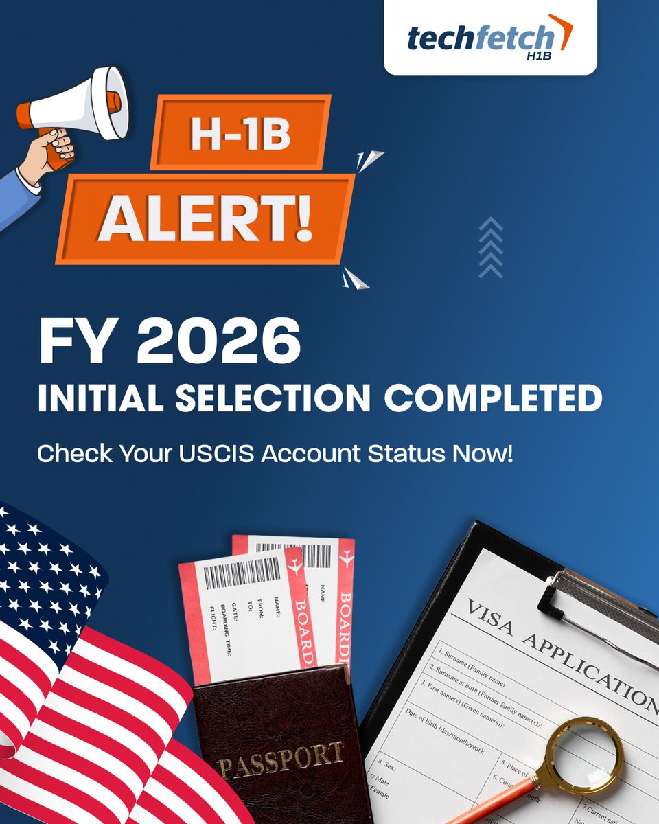 TechfetchH1B's tweet image. 🚨 H-1B FY 2026: Selection COMPLETE! 🚨

✅ USCIS picked enough registrations.
✅ Employers notified.
❗ Check YOUR USCIS account for status!
If selected, filing starts April 1, 2025.
#H1B #USCIS #FY2026 #H1BLottery #CheckYourStatus