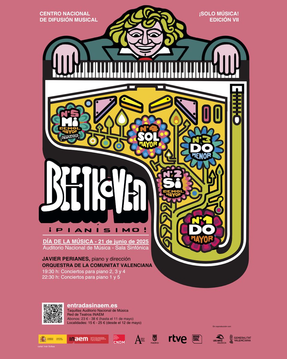 CNDM (@cndm_inaem) on Twitter photo Esta edición de #SoloMúsica "Beethoven ¡pianísimo!", el público madrileño podrá disfrutar de los 5 conciertos para piano y orquesta de Beethoven de la mano del excepcional pianista <a href="/perianespiano/">Javier Perianes</a> y la Orquestra de la Comunitat Valenciana <a href="/LesArtsValencia/">Les Arts, València</a>
cndm.mcu.es/node/23459 Esta edición de #SoloMúsica "Beethoven ¡pianísimo!", el público madrileño podrá disfrutar de los 5 conciertos para piano y orquesta de Beethoven de la mano del excepcional pianista <a href="/perianespiano/">Javier Perianes</a> y la Orquestra de la Comunitat Valenciana <a href="/LesArtsValencia/">Les Arts, València</a>
cndm.mcu.es/node/23459