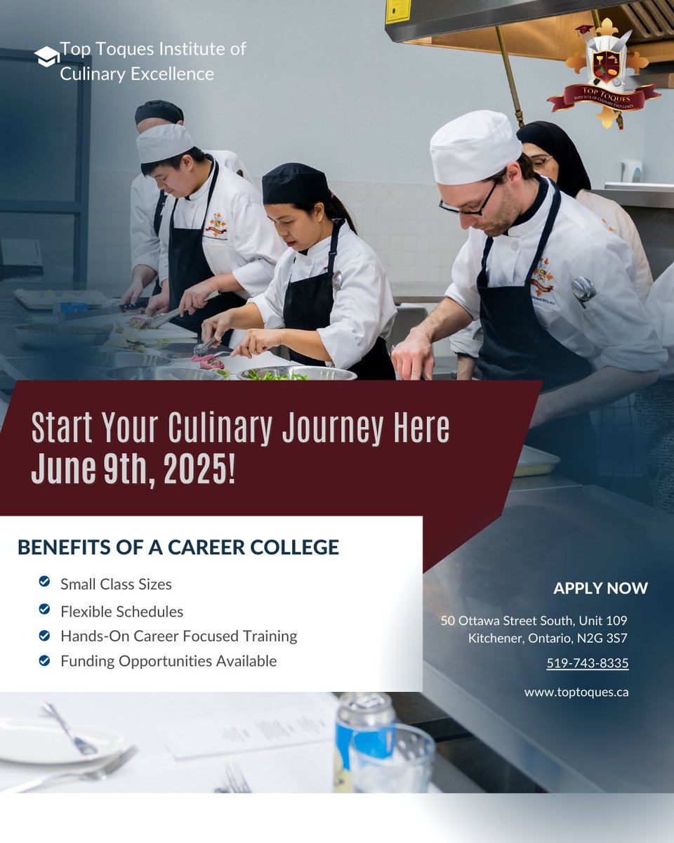 Our small class sizes allow you to learn, grow, create and discover the culinary arts!⁠ Enroll for our next start date!
⁠
#cheftraining #chef #culinarytraining #culinarystudent #kwawesome #culinaryarts #college #futurechef #supportlocal