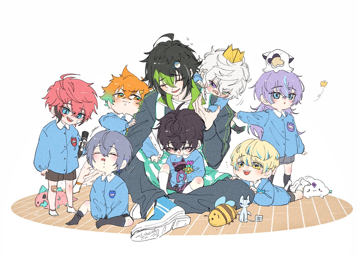 ぺんぎん組の先生と園児たち
⚠︎捏造、幼児化