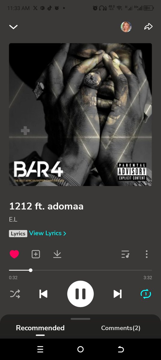 Annorkwadwo1998's tweet image. 63.
1212

Inspirational, motivational, uplifting and thrilled with Believe thus what this song says,I really love this song verily in my Top 10 songs of all time✊🏽, @adomaa_music delivery🏆💯

#OneTwoOneTwo #Bar4

#LetsTalkEL #DisciplesOfEL

@BoomplayGhana:boomplay.com/share/music/13…