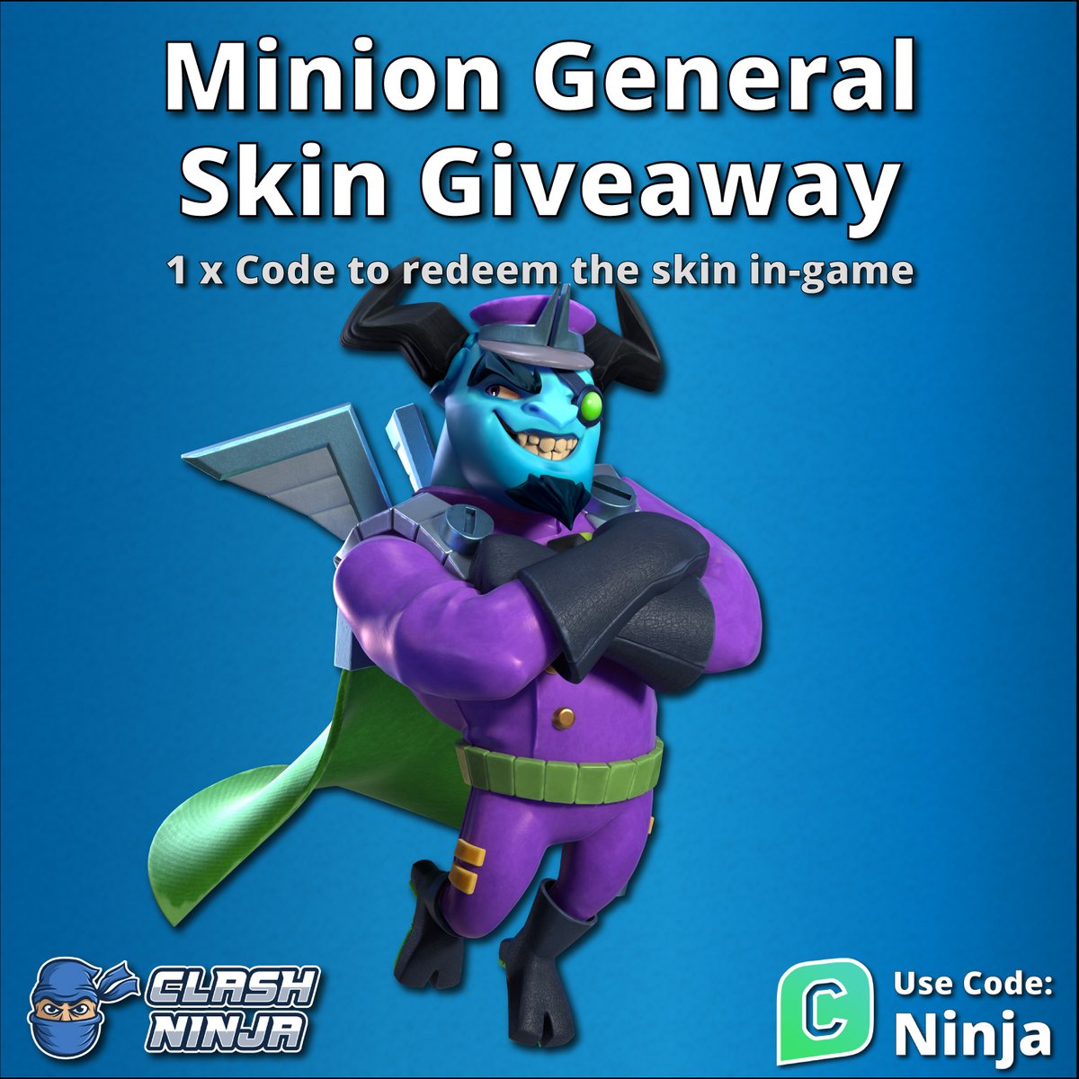 Clash Ninja (@clashdotninja) on Twitter photo Minion General Skin Giveaway!
1 x Skin code
To Enter:
✅Follow <a href="/ClashDotNinja/">Clash Ninja</a>
✅Retweet this tweet
Optional:
Subscribe to youtube.com/c/clashninja
Winner announced after 12:00 UTC 5th April 2025
#ClashofClans #GiftedBySupercell Minion General Skin Giveaway!
1 x Skin code
To Enter:
✅Follow <a href="/ClashDotNinja/">Clash Ninja</a>
✅Retweet this tweet
Optional:
Subscribe to youtube.com/c/clashninja
Winner announced after 12:00 UTC 5th April 2025
#ClashofClans #GiftedBySupercell