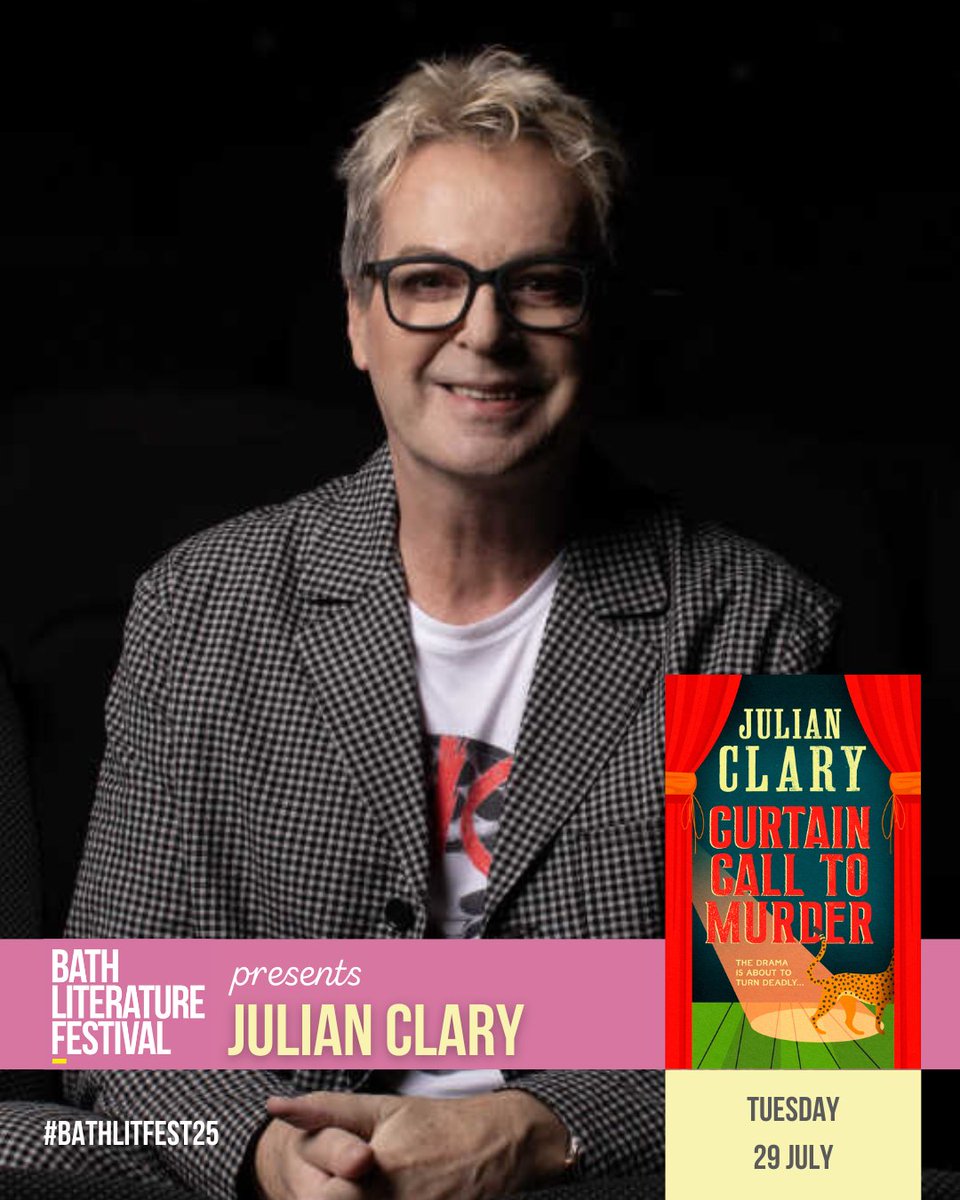Bath Literature Festival (@bathlitfest) on Twitter photo Comedian and Sunday Times bestselling author <a href="/JulianClary/">Julian Clary</a> joins us this summer to introduce the first book in his brand-new, laugh-out-loud murder mystery series - Curtain Call to Murder.
Tuesday 29 July, 7pm
bathfestivals.org.uk/the-bath-festi…
#BathLitFest25 Comedian and Sunday Times bestselling author <a href="/JulianClary/">Julian Clary</a> joins us this summer to introduce the first book in his brand-new, laugh-out-loud murder mystery series - Curtain Call to Murder.
Tuesday 29 July, 7pm
bathfestivals.org.uk/the-bath-festi…
#BathLitFest25