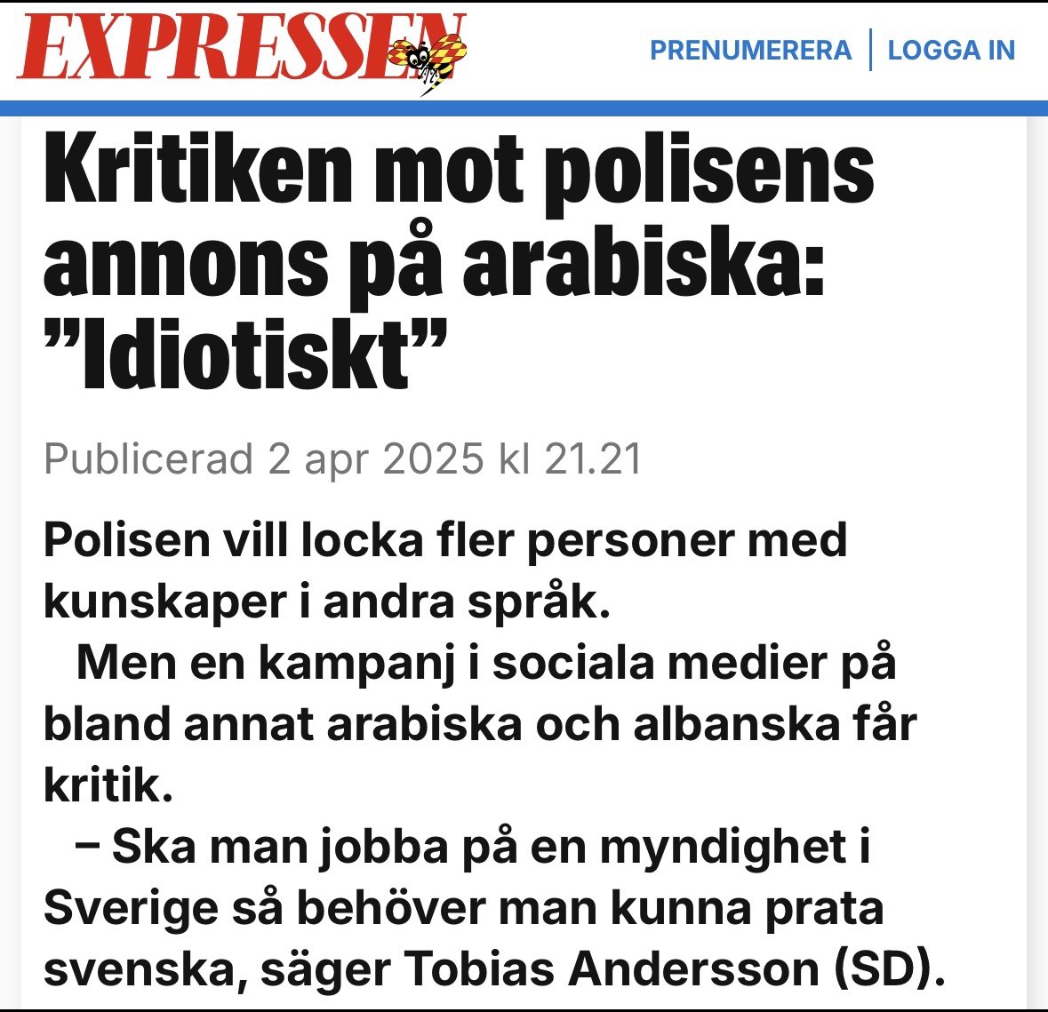 Richard Jomshof tweet media