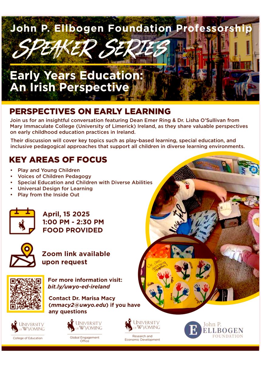 Marisa Galliano Macy (@marisa_macy) on Twitter photo We are thrilled to have Dean Emer Ring & Dr. Lisha O’Sullivan from <a href="/MICEducationFac/">Faculty of Education, Mary Immaculate College.</a> joining us <a href="/UWyoCoED/">University of Wyoming | College of Education</a>. Mark your calendar for April 15th for their presentation, “Early Years Education: An Irish Perspective.” #earlychildhoodeducation #ECE We are thrilled to have Dean Emer Ring & Dr. Lisha O’Sullivan from <a href="/MICEducationFac/">Faculty of Education, Mary Immaculate College.</a> joining us <a href="/UWyoCoED/">University of Wyoming | College of Education</a>. Mark your calendar for April 15th for their presentation, “Early Years Education: An Irish Perspective.” #earlychildhoodeducation #ECE