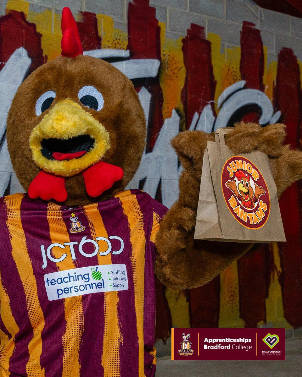 Billy Bantam (@billybantam1903) on Twitter photo Get your children the Junior Bantams Grab Bag at our match against Crewe this weekend! ๐ฅ
#BCAFC | <a href="/teachingperson/">Teaching Personnel</a> Get your children the Junior Bantams Grab Bag at our match against Crewe this weekend! ๐ฅ
#BCAFC | <a href="/teachingperson/">Teaching Personnel</a>