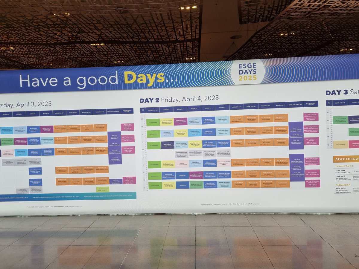Looks brilliant today at #ESGEDays2025. Our first session starts 2.30pm with a joint session with <a href="/EnferDigestiva/">AEEED</a> on sustainability