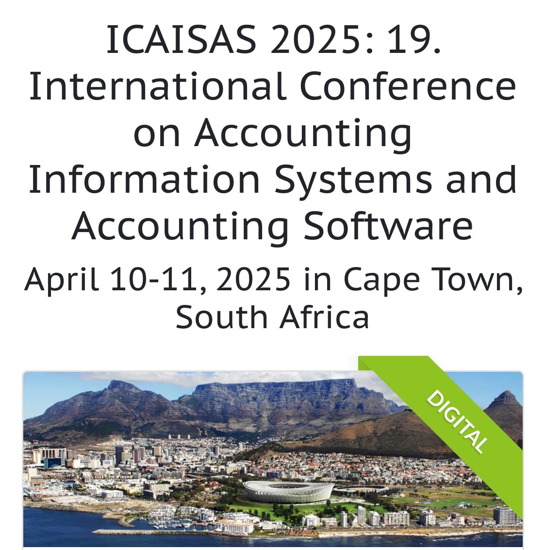 Connect, Learn, and Grow at ICAISAS 2025! 

Network with industry leaders and explore cutting - edge research and trends in accounting technology and information systems at the 19th ICAISAS, an event for finance and accounting professionals.

Stay ahead in the industry!