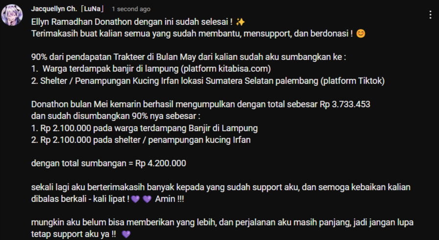 Jacquellyn_Ch's tweet photo. Terimakasih Semuanya yang sudah mengikuti, dan mensupport aku 💜💜💜 https://t.co/3CEOB7nWoa