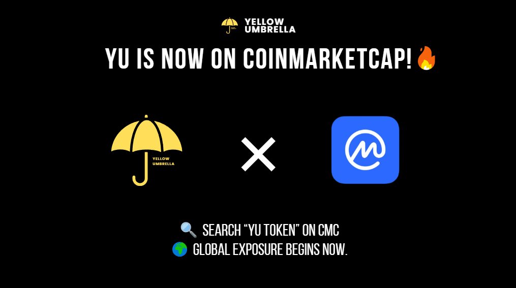 _YUPROJECT's tweet photo. ๐ Big news!
YU is now officially listed on @CoinMarketCap!
Track our market data, stay updated, and join the movement.
๐ https://t.co/apRn0zBf6l
#YUToken #CoinMarketCap #CryptoListing #Web3Payments #BuiltForTheRealWorld https://t.co/MHinKh0Q2M