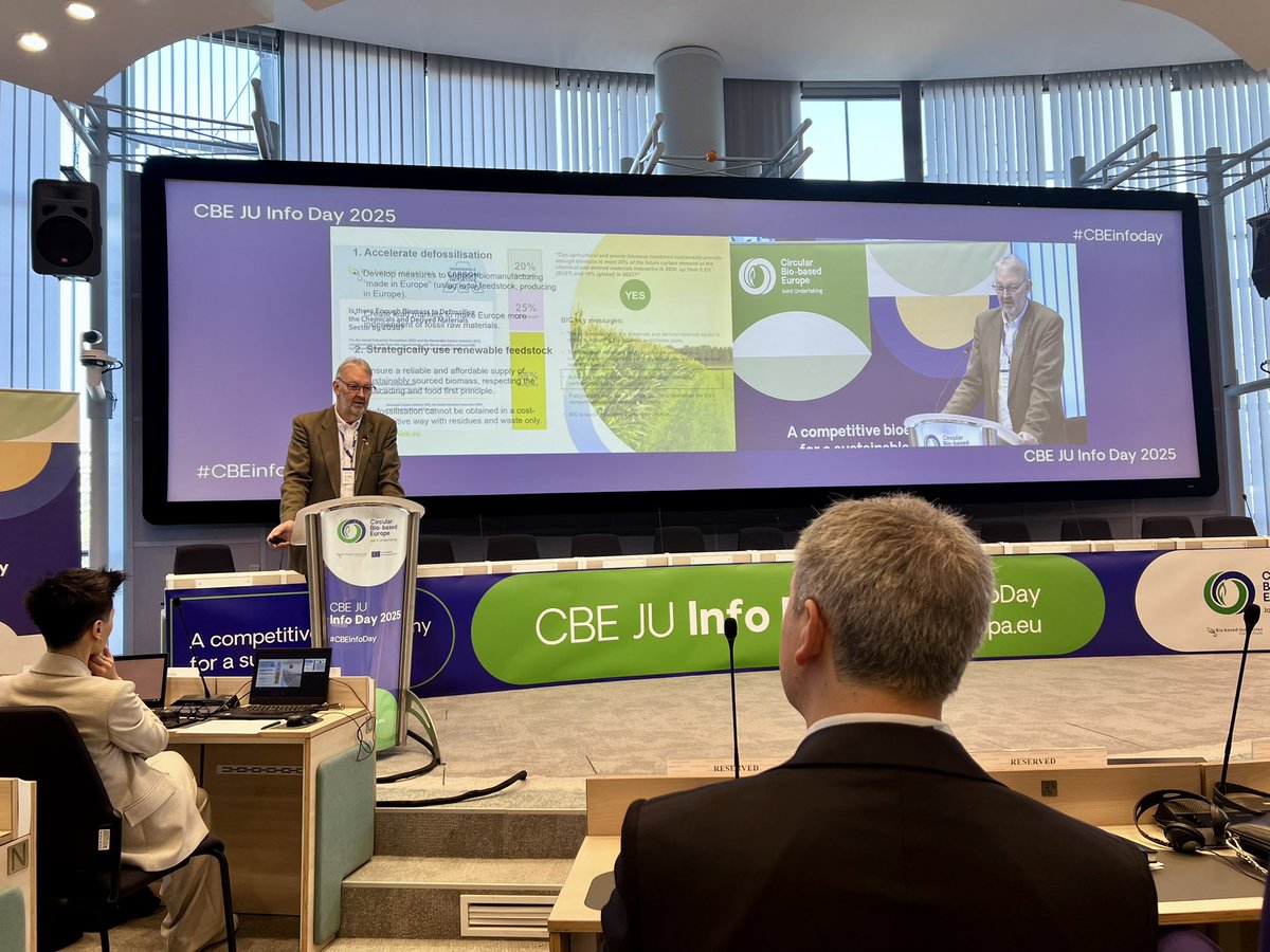 Bio-based Industries Consortium (@biconsortium) on Twitter photo BIC’s Exec Director <a href="/DCarrez/">Dirk Carrez</a> is speaking to attendees of the <a href="/CBE_JU/">Circular Bio-based Europe Joint Undertaking</a> Info Day 2025 abt the opportunities 🇪🇺 has w/ #biomanufacturing - especially now that the US is rolling back its green initiatives. Europe can and should take the lead! #biobased #Europe #bioeconomy BIC’s Exec Director <a href="/DCarrez/">Dirk Carrez</a> is speaking to attendees of the <a href="/CBE_JU/">Circular Bio-based Europe Joint Undertaking</a> Info Day 2025 abt the opportunities 🇪🇺 has w/ #biomanufacturing - especially now that the US is rolling back its green initiatives. Europe can and should take the lead! #biobased #Europe #bioeconomy