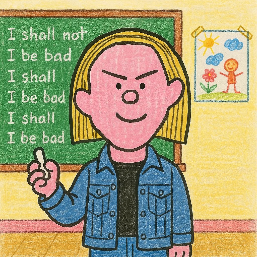 HeadmasterBerny's tweet image. Bm. "I shall not be bad, I shall not be bad, I shall be bad".
