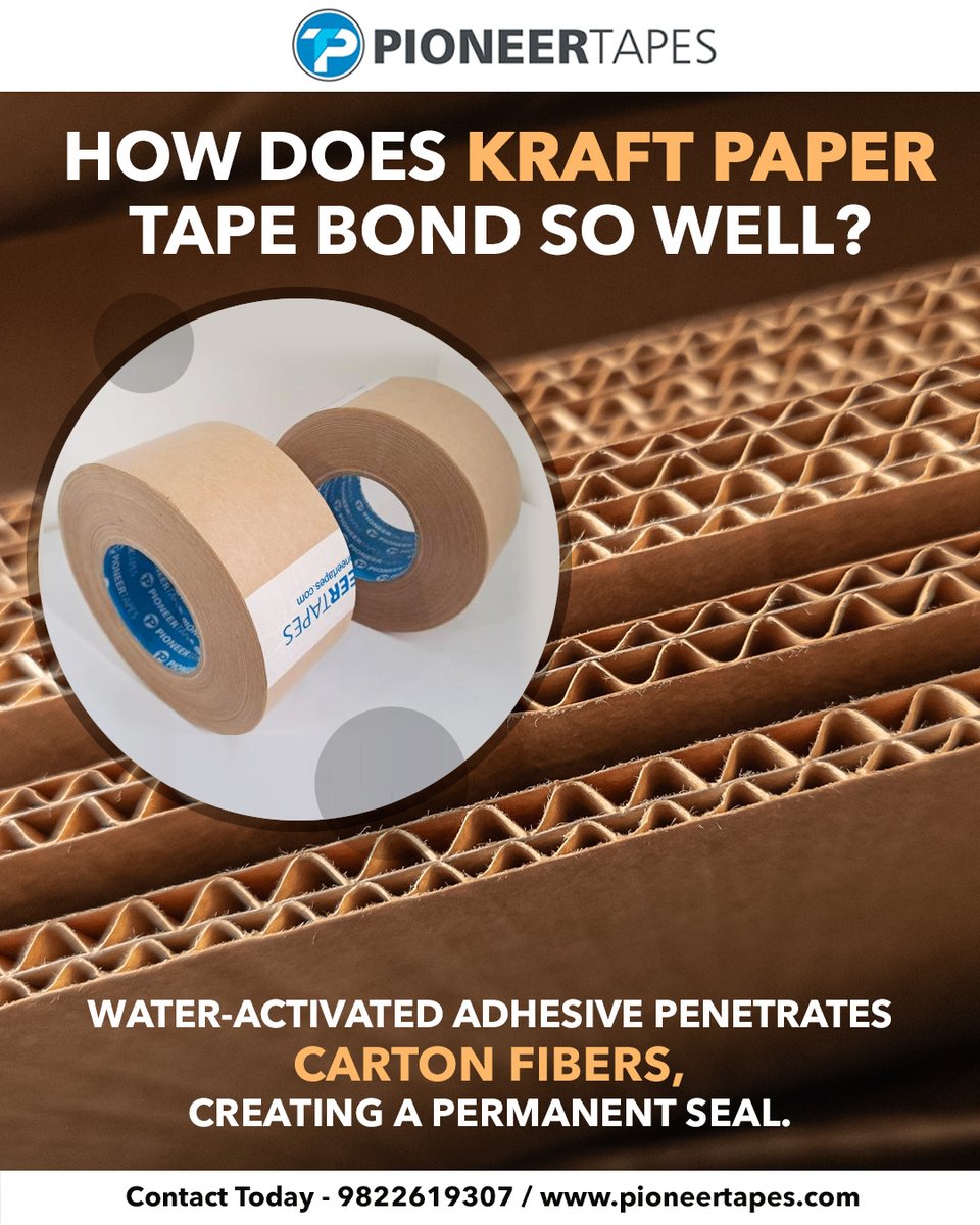 PioneerTapes's tweet photo. 🔗 Why Does Kraft Paper Tape Bond So Well?
💧 Water-activated adhesive fuses with carton fibers
📦 Creates a secure &amp; permanent seal
♻️ Eco-friendly &amp; sustainable choice

📞 9822619307 | 🌐https://t.co/PZQl2cyB5h

#EcoFriendlyPackaging #KraftTape #WaterActivatedTape #TamperProof https://t.co/8EFe45YsDO
