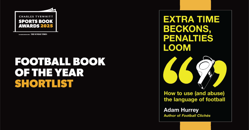 FootballCliches's tweet photo. An absolute honour to be shortlisted in the Football Book of the Year category at the @ctshirts @sportsbookaward!

Thanks to everyone at @headlinepg for bringing my 20-year obsession with the language of football to life, I loved writing this book.