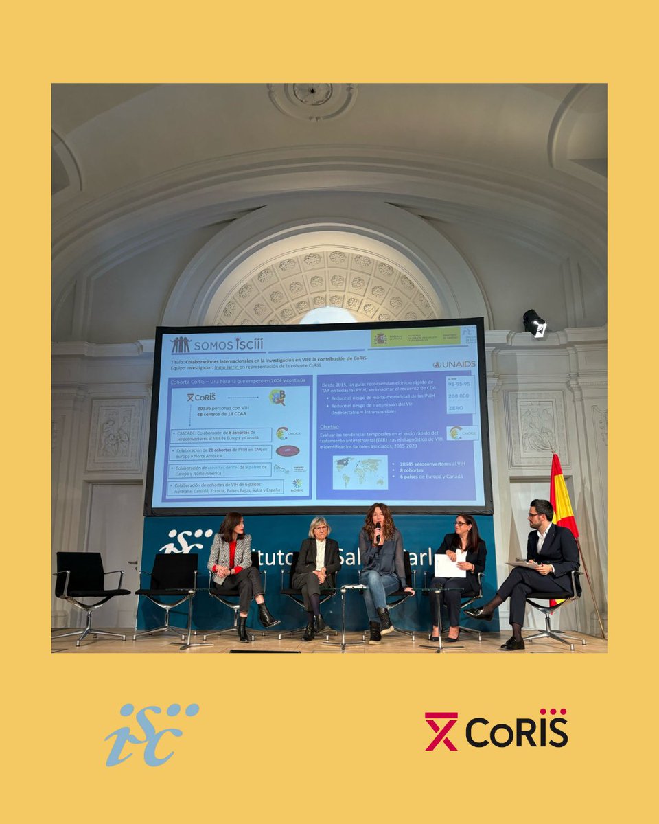 Cohorte_coris's tweet photo. 📢 Ayer en las Jornadas #SomosISCIII, destacamos el papel clave de la cohorte #CoRIS en la colaboración internacional para la investigación del #VIH.
Un evento inaugurado por Marina Pollán, directora del @SaludISCIII , y con la participación de nuestra compañera @JarrinInma https://t.co/b16licqTEq