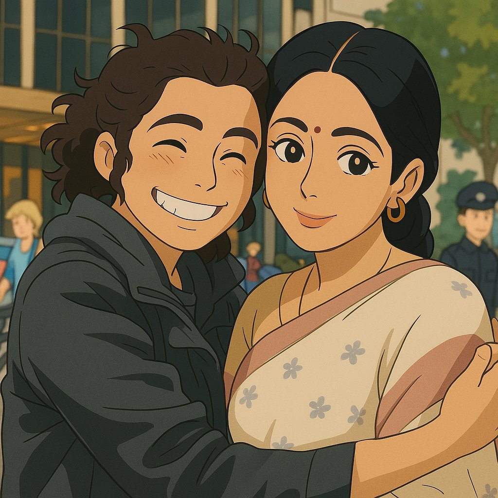 DevendraKalap's tweet photo. @puneetsharma7 Ghibli Trend with English Vinglish Director Gauri Shinde &amp; Sridevi ji (EV shoot) https://t.co/zlA901bO8q
