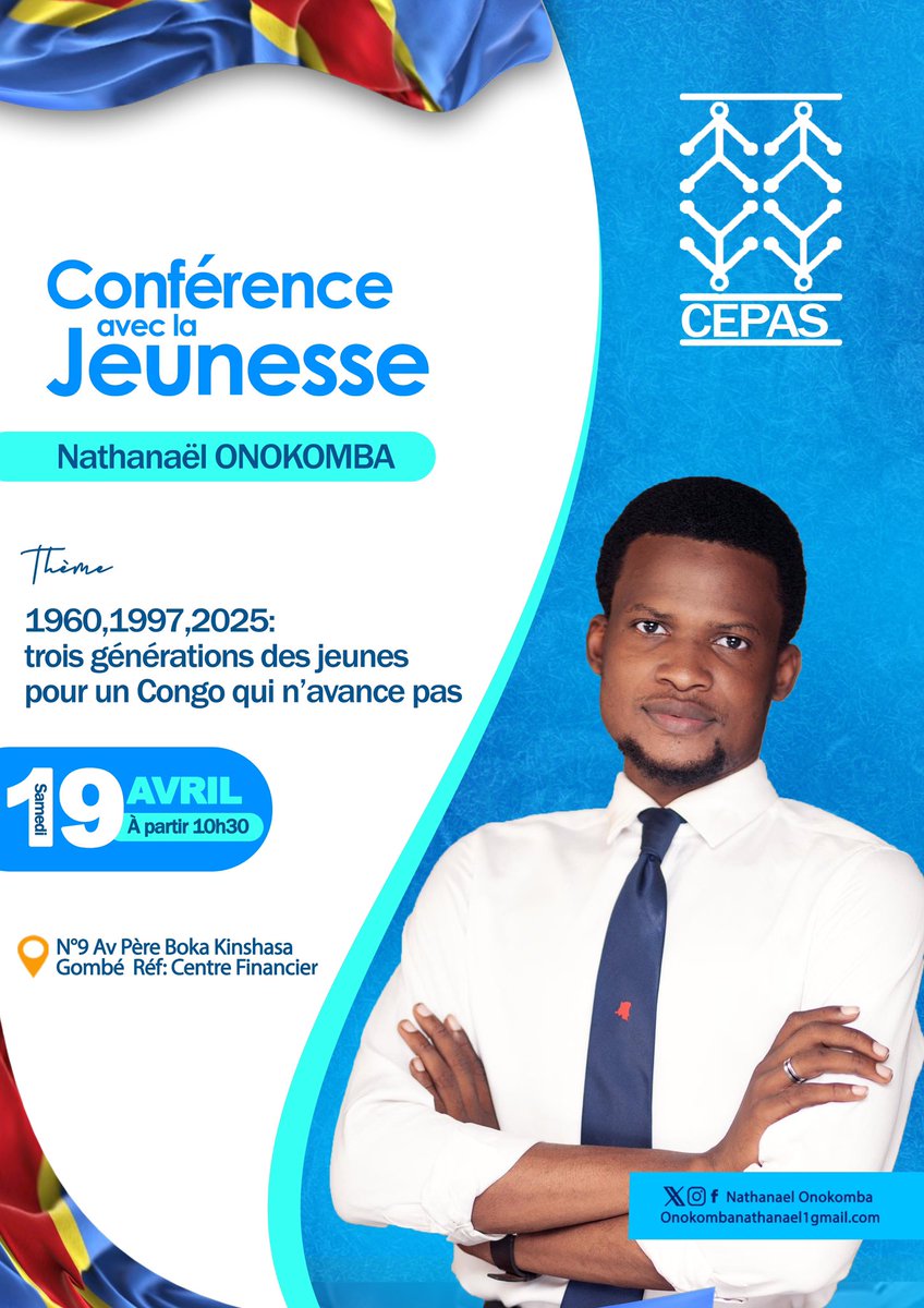 #RDC: Retrouvons nous ce 19 avril pour le Congo 

Réservation : 0819 510 306