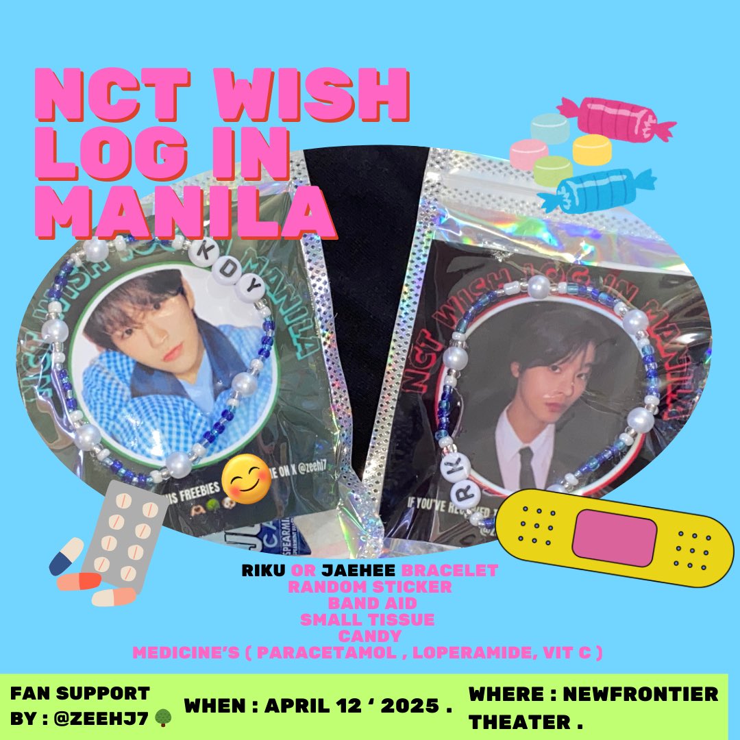 zeehj7's tweet photo. NCT WISH LOG IN MANILA FREEBIES ✨✨✨✨✨✨✨✨✨✨✨✨

fan support by: @zeehj7 🌳

Strictly 1:1, limited qty.
Time 🕰️: TBA .
Venue : New Frontier Theater .
Rt and Like 🫶🏻💕.

See you there, Filo-wishzens!🫶🏻🌟

#NCTWISH #NCTWISH_LOGin
#NCTWISH_LOGin_MANILA 
#JAEHEE #RIKU https://t.co/wXnYdzF6e7