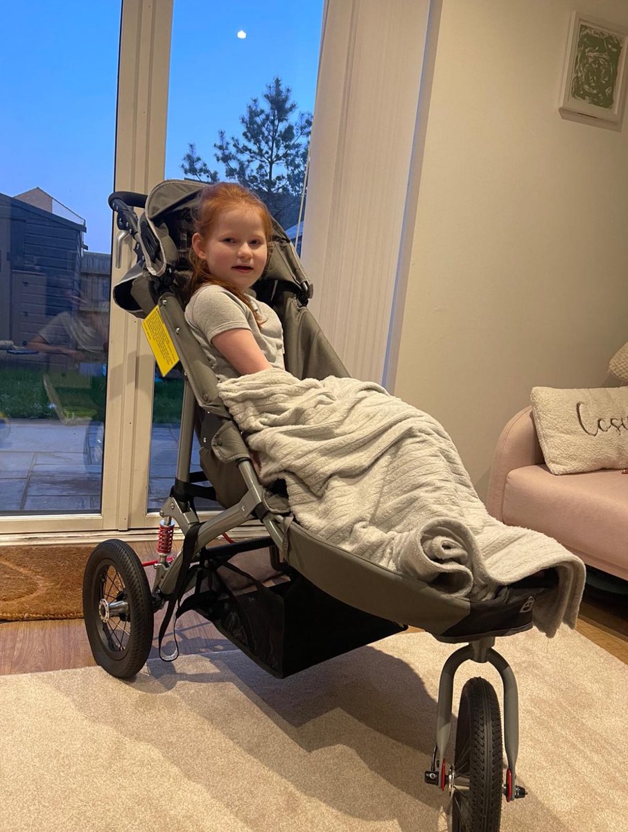 Ruby is a 7 year old girl with complex health and medical needs and currently unable to attend school.

We are pleased to have been able to purchase a bespoke Special Tomato Jogger Pushchair with Medical Necessities Bag for Ruby.