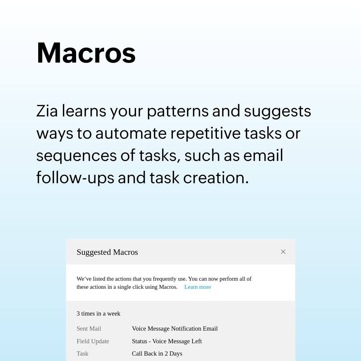 Everyone wants to implement AI (almost) 💡 But word on the street is that not every business knows where to start when it comes to applying AI in a meaningful way. 

Learn more about Zoho CRM 👉 zurl.co/8ZsdR 

#whatifzohocrm #saas #crm #customerexperience