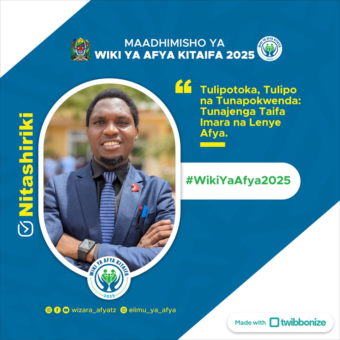AsteliusAlistid's tweet photo. TUTASHIRIKI #WIKIYAAFYA2025 https://t.co/NHYwlkGBrp