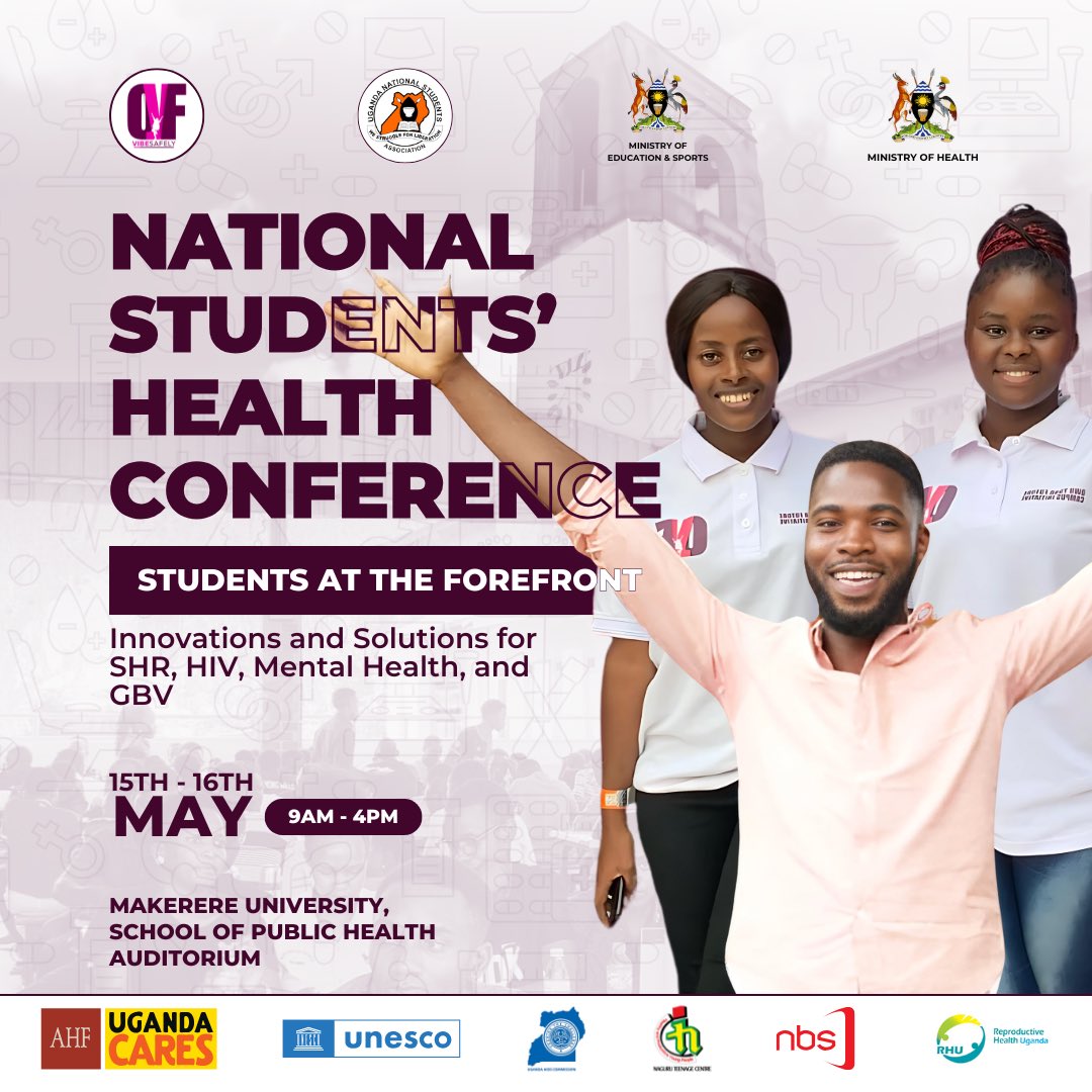 1 MONTH TO GO🥁🥁🥁🥁

Join us at the Uganda National Students' Health Conference🔥

🚨Meet experts
🚨Network with peers

Be part of the conversation shaping the future of student health!
 <a href="/unescoug/">UNESCO-Uganda National Commission</a> <a href="/aidscommission/">Uganda AIDS Commission</a> <a href="/ahfugandacares/">AHF Uganda Cares</a> <a href="/RHUganda/">Reproductive Health Uganda</a> <a href="/NaguruC/">Naguru Teenage Center 🟢</a> <a href="/nbstv/">NBS Television</a>
