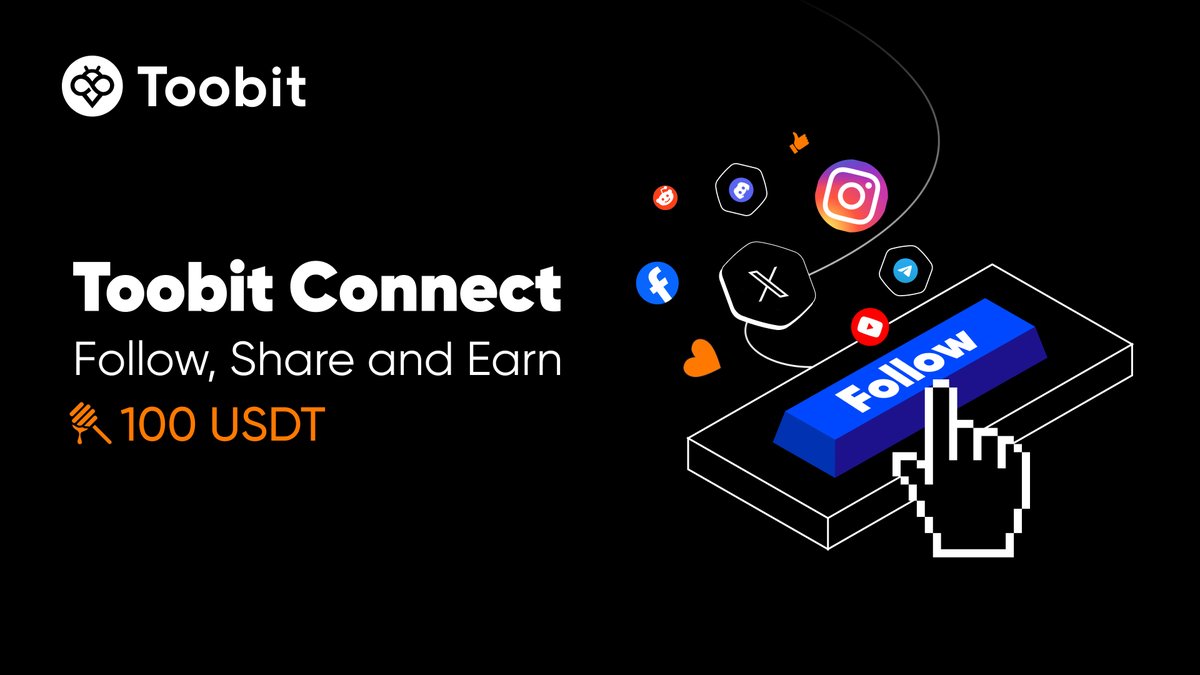 🎯 Campaign Description – Toobit Connect: Follow, Share &amp; Earn 100 USDT
Wanna bag from 100 USDT for doing what you already do on socials? We got you.

Complete these the tasks to enter: app.galxe.com/quest/toobit/G…

That’s it. No fluff. Just follow, share, and earn.
🎁 Winners will be