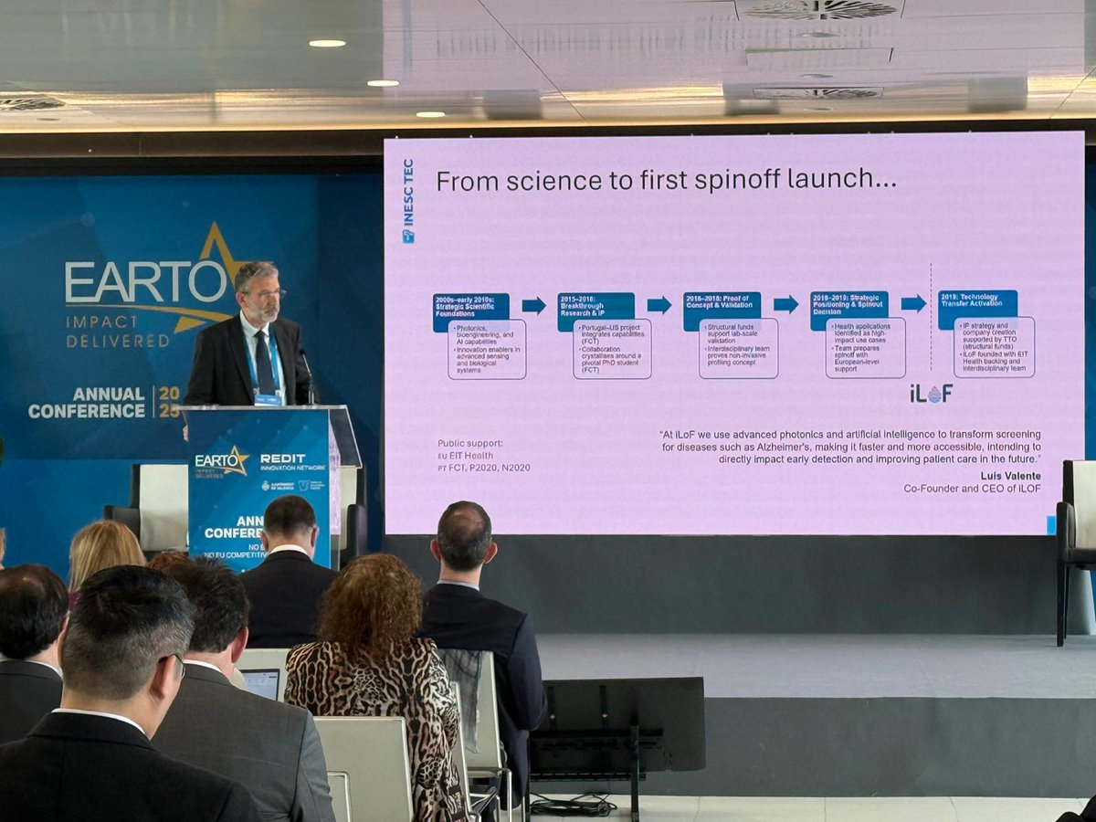 📢João Claro, President at <a href="/INESCTEC/">INESC TEC</a>, is taking his turn in presenting a case study on how #RTOs support EU #Competitiveness during #EARTOAC2025. Insightful perspectives! 🔬