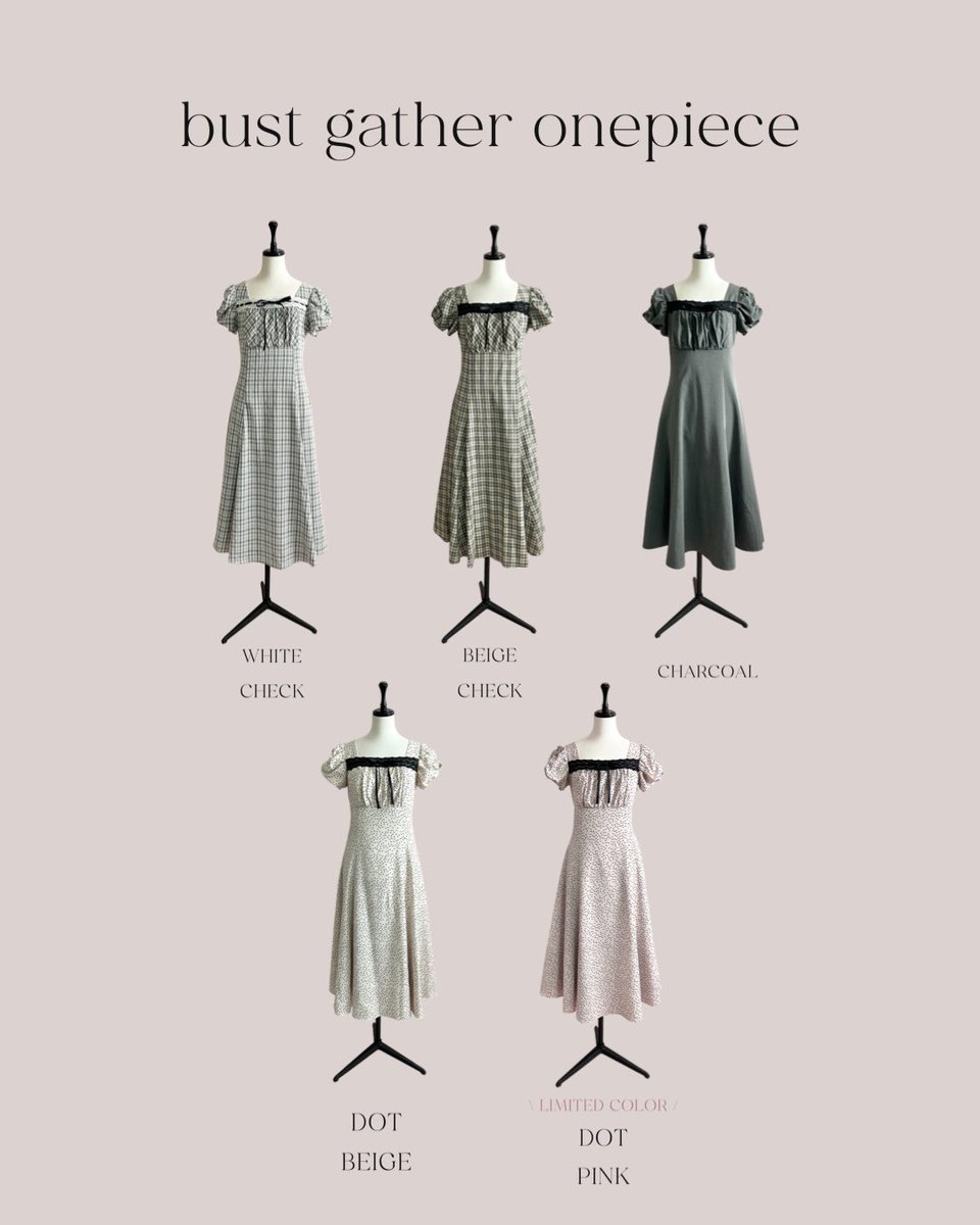 An MILLE バストギャザーリボンOP チャコール バストギャザーリボンワンピース｜evelyn（エブリン）公式通販サイト