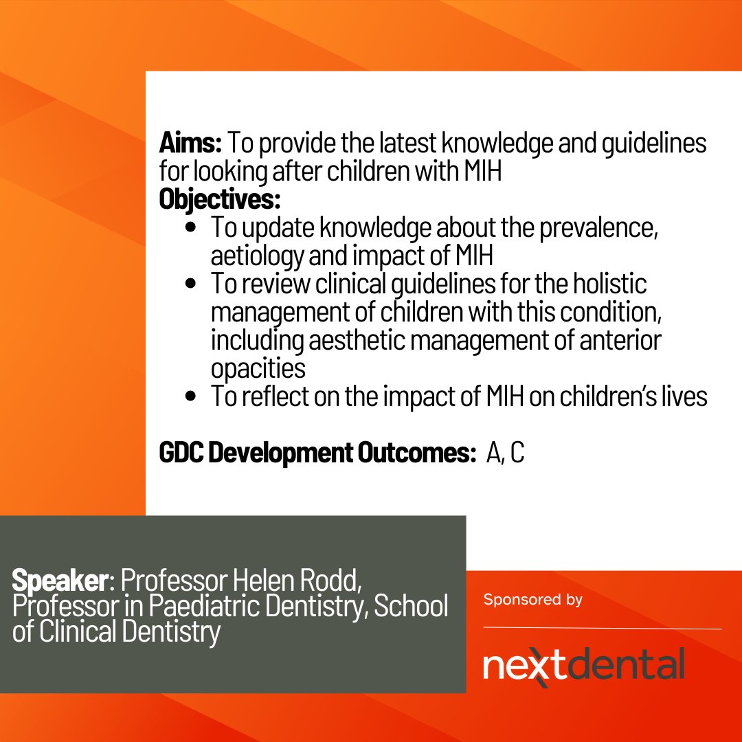 Next Dental (@nextdental) on Twitter photo One week to go until our first CPD lecture of 2025!
Next Thurs (10th April) we'll be back <a href="/ShefDentistry/">School of Clinical Dentistry | Sheffield</a>. This lecture will explore the management of children with molar incisor hypomineralisation.
nextdental.com/free-cpd-lectu…
#dental #dentist #dentalnurse #cpd #sheffieldisuper One week to go until our first CPD lecture of 2025!
Next Thurs (10th April) we'll be back <a href="/ShefDentistry/">School of Clinical Dentistry | Sheffield</a>. This lecture will explore the management of children with molar incisor hypomineralisation.
nextdental.com/free-cpd-lectu…
#dental #dentist #dentalnurse #cpd #sheffieldisuper