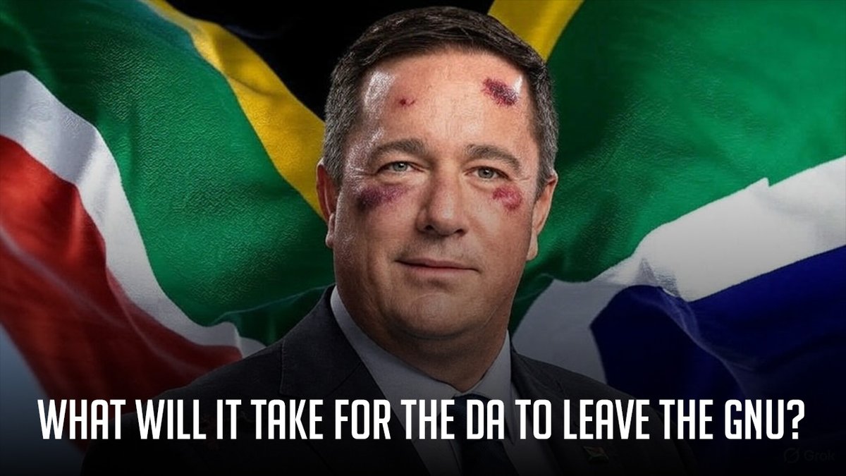 After being stabbed in the back on four occasions, many South Africans are asking at what point does the Democratic Alliance leave the GNU? It seems the DA is hell bent on remaining in the GNU despite their partners not respecting them. (Video in the first comment)