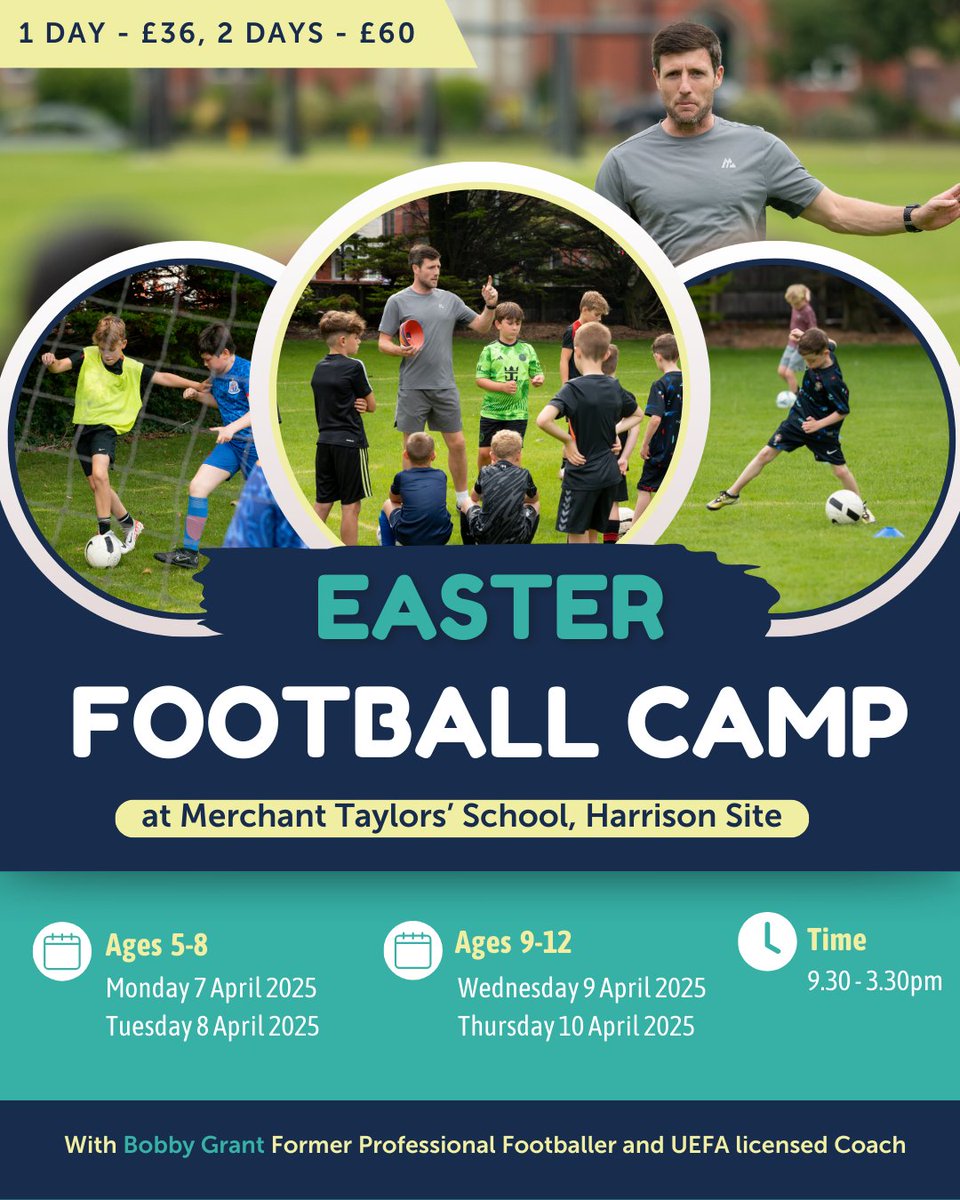 SeftonCU's tweet image. #LearningDestinationSpotlight:

@MerchantsCrosby have a couple of very exciting Easter Football Camps running next week with footballer Bobby Grant! ⚽️

For more information, or to book on, please contact Kieren at: irsc@merchanttaylors.com

#LearningForFun