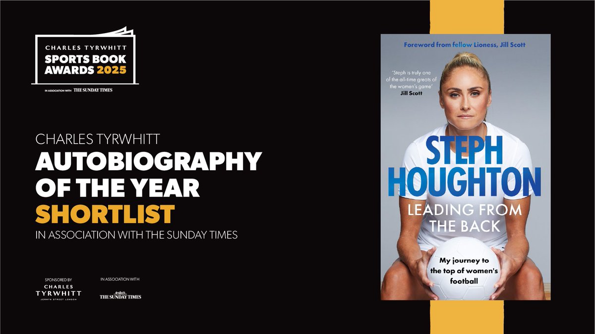 Little, Brown: Book News (@lbbooknews) on Twitter photo We're delighted to see <a href="/stephhoughton2/">Steph Houghton MBE</a> and #LeadingFromTheBack shortlisted for the @charlestyrwhitt @sportsbookawards for Autobiography of the Year.
Congratulations to all the nominees! #CTSBA25 #ReadingForSport We're delighted to see <a href="/stephhoughton2/">Steph Houghton MBE</a> and #LeadingFromTheBack shortlisted for the @charlestyrwhitt @sportsbookawards for Autobiography of the Year.
Congratulations to all the nominees! #CTSBA25 #ReadingForSport