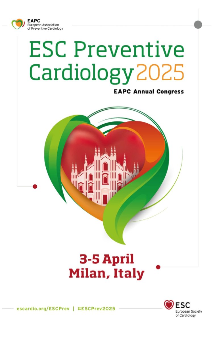 Excited to attend Day 1 of #ESCPrev2025 annual congress in #Milan. Looking forward to the scientific sessions and meeting #CVprevention colleagues from across Europe 
<a href="/escardio/">European Society of Cardiology</a>
<a href="/EAPCPresident/">EAPCPresident</a>
<a href="/uniofgalway/">Ollscoil na Gaillimhe | University of Galway</a>
<a href="/NIPCIRELAND/">NIPC</a>
<a href="/johnwmcevoy/">John William McEvoy</a> 
<a href="/jgharoldmd/">JOHN GORDON HAROLD, MD, MACC, MACP, FRCP, FRCPI</a>