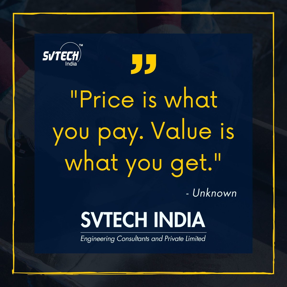 SVTech_India's tweet image. &quot;Price is what you pay. Value is what you get.&quot;

Phone: +91 9822522259 / +91 9096135909
Email: sales@svtechengineering.com
Website: svtechengineering.com

#SVTech #pune #mumbai #maharashtra #marathi #india #ig #delhi #construction #architecture #design #building #welding
