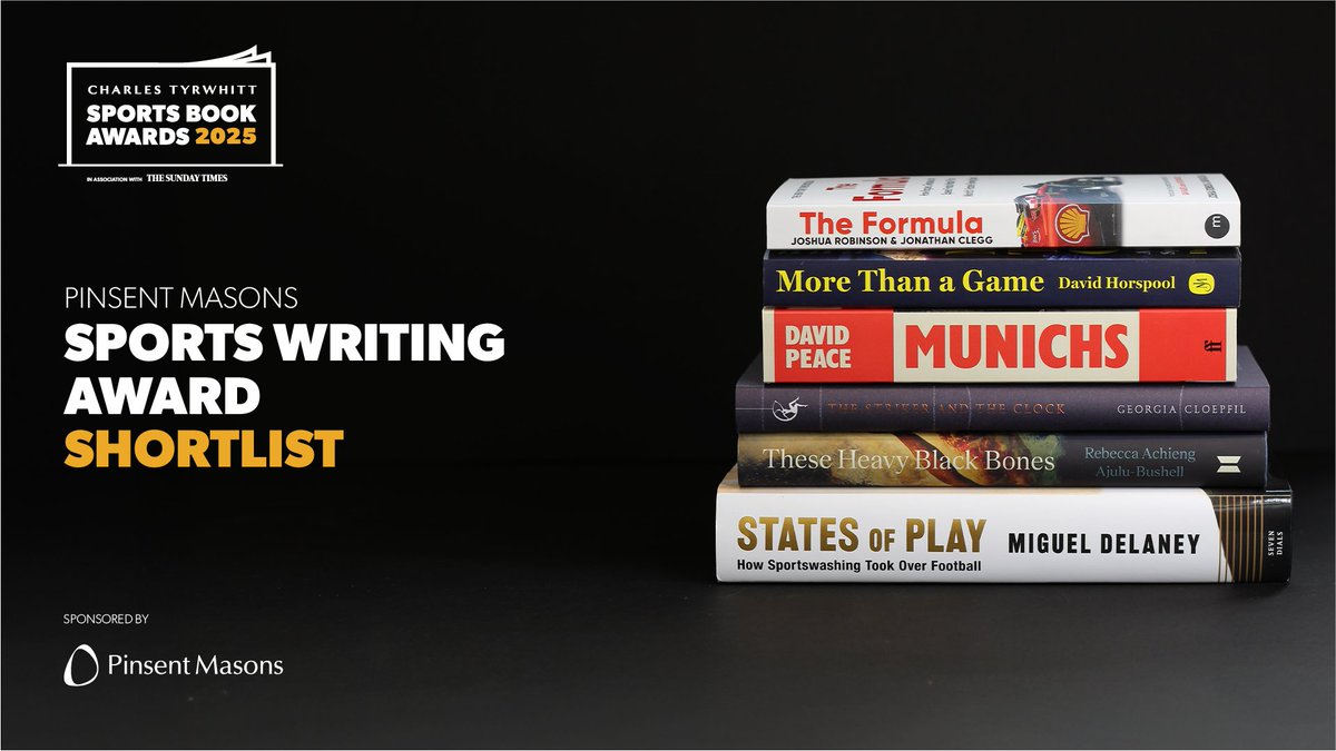 The Charles Tyrwhitt Sports Book Awards (@sportsbookaward) on Twitter photo The 2025 @pinsentmasons Sports Writing Award shortlist celebrates the best in sports storytelling — powerful, insightful, and unforgettable. Which writer’s voice will take the crown?
More Than a Game, David Horspool (<a href="/johnmurrays/">John Murray Press</a>)
Munichs, David Peace (@faberbooks)
States of The 2025 @pinsentmasons Sports Writing Award shortlist celebrates the best in sports storytelling — powerful, insightful, and unforgettable. Which writer’s voice will take the crown?
More Than a Game, David Horspool (<a href="/johnmurrays/">John Murray Press</a>)
Munichs, David Peace (@faberbooks)
States of