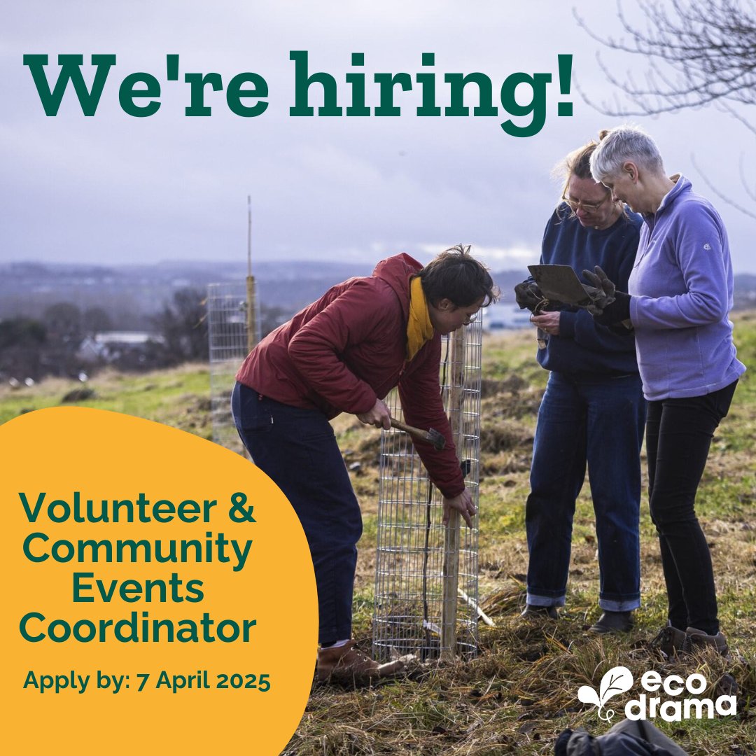 🚨 Just a few days left to apply for our Freelance Volunteer &amp; Events Coordinator role to help grow our Pollok Grows Together project! 🌳 🚨

Deadline: 7 April 2025 (midnight)
Interviews: 23 April at The Briggait | Start: Early May

🔗 More info / apply: ecodrama.co.uk/were-hiring-vo…