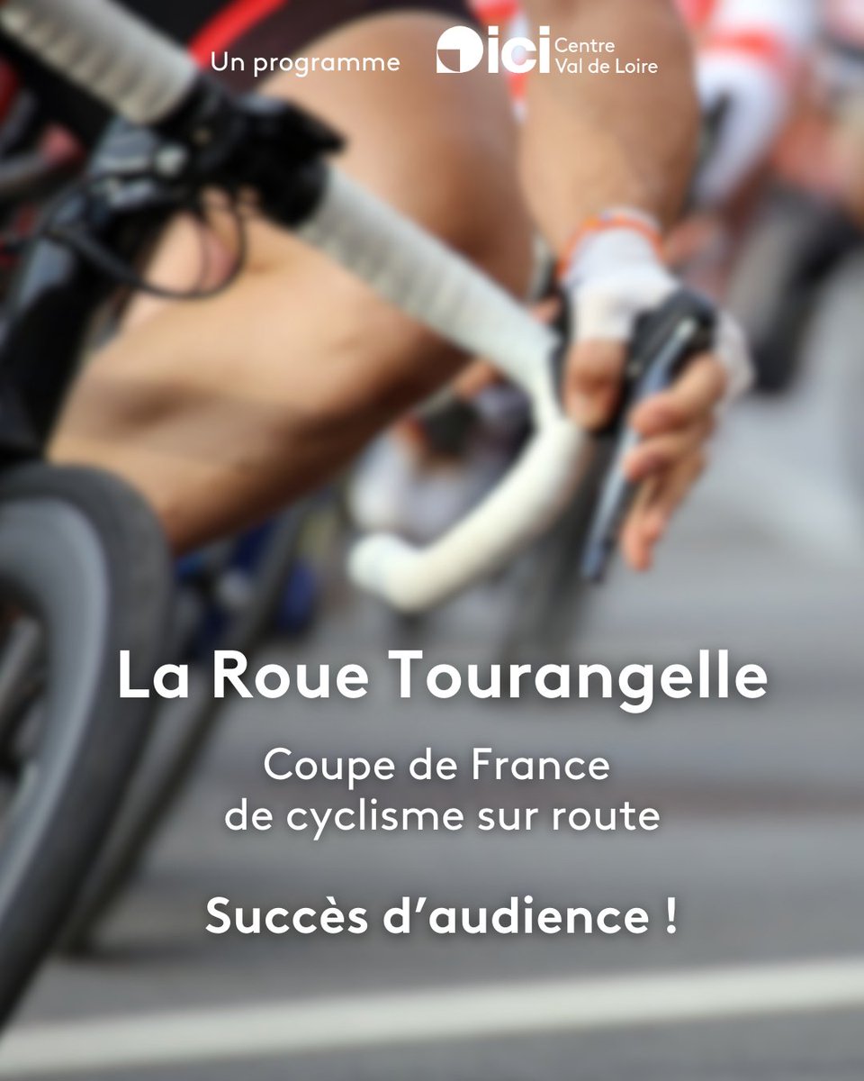 Merci ! Vous avez été nombreux à suivre La Roue Tourangelle en collaboration avec ici Touraine ! 
✔️42 000 téléspectateurs en moyenne sur France 3 Centre-Val de Loire, soit 10% de PDA 
✔️16 000 vues sur notre site internet et france.tv ✔️120 000 vidéos vues Facebook