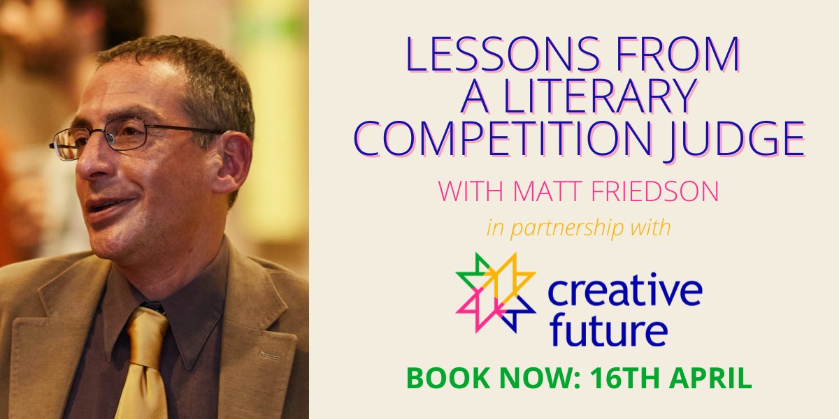 Writers & Artists (@writers_artists) on Twitter photo Join Matt Friedson <a href="/CreativeF_uture/">Creative Future</a> as he shares his experience of running the Creative Future Writers’ Award competition, revealing the common do’s & don’ts to watch out for as you are sending in your work, & what excites him in a submission.
Book: writersandartists.co.uk/events-and-cou… Join Matt Friedson <a href="/CreativeF_uture/">Creative Future</a> as he shares his experience of running the Creative Future Writers’ Award competition, revealing the common do’s & don’ts to watch out for as you are sending in your work, & what excites him in a submission.
Book: writersandartists.co.uk/events-and-cou…