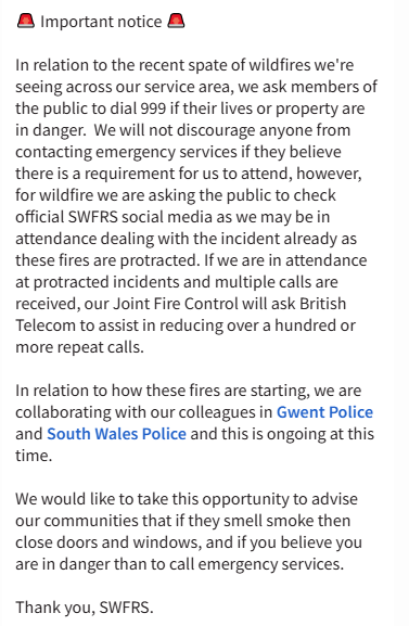 SWFireandRescue's tweet photo. 🚨 Important notice 🚨
 
Read below 👇 https://t.co/B1AnkWUZ36