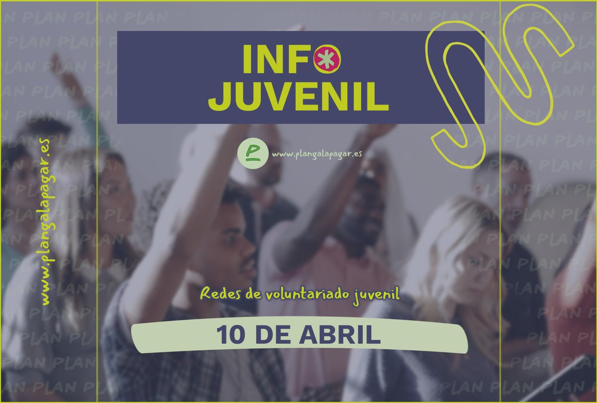plangalapagar's tweet photo. ¡No te pierdas el plan "Información juvenil"! 👇

¿Te gustaría conocer diferentes proyectos de voluntariado donde podrías encajar y conocer a otros jóvenes?

🗓️ 10 de abril 

📍Punto Joven 

🕰️ De 18:00 a 20:00 h

Reserva tu plaza en la web. https://t.co/nR88AI7ToH