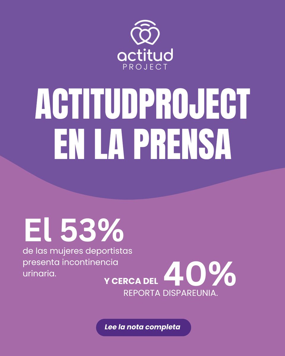 📢 Nueva aparición de ACTITUDProject en la prensa! Seguimos innovando con ACTITUDProject APP 📲
🔗 Lee más: nostresport.com/el-53-de-las-m…

#ActitudProject #SueloPélvico #SP #Deporteysalud #Mujeres #deporte