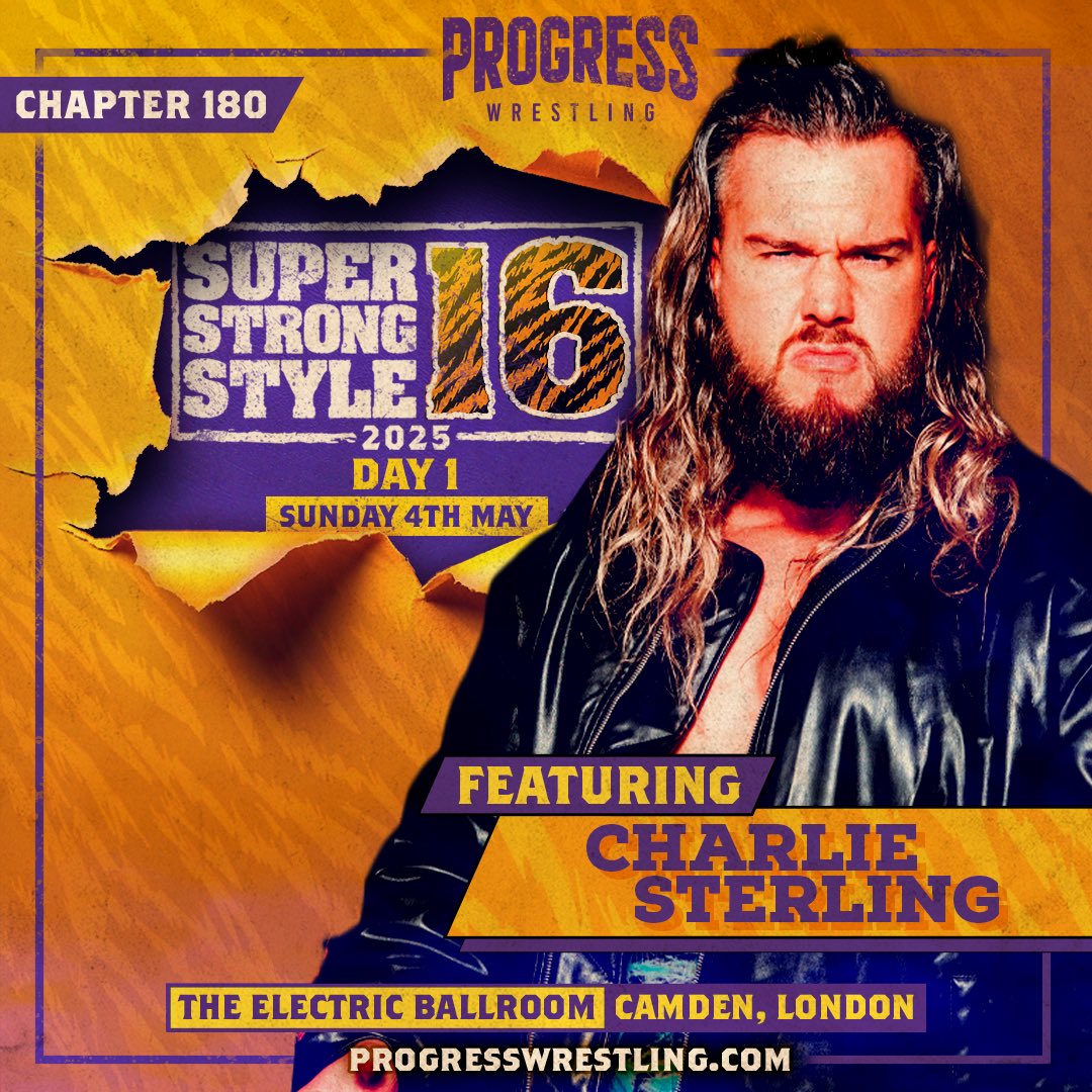 As revealed by himself backstage at Chapter 178 after walking out on Nick Riley, CHARLIE STERLING is in the Super Strong Style 16 tournament!

Can he earn a shot at the PROGRESS Men’s World Championship?

🎟️ progresswrestling.com/tickets