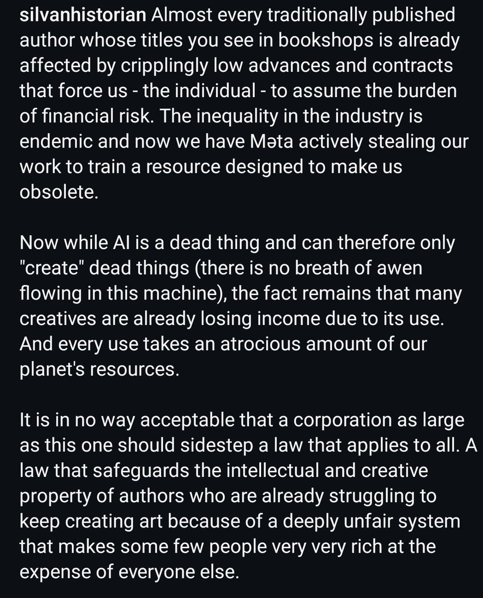 Make your voice heard. Make it fAIr. Authors, if you haven't signed the petition yet, it's here: change.org/p/protect-auth… Today please join us in asking Meta to compensate authors for the work they have stolen. My books (over 15 years of work) are in the pirated database too.