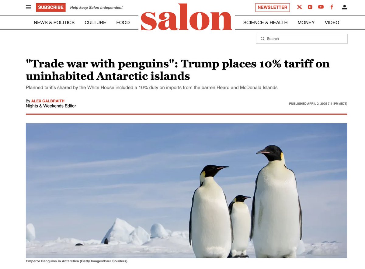 What the fuck have then penguins even done???? #TrumpTariffs #TrumpisaNationalDisgrace #TrumpTheClown #MAGACultMorons