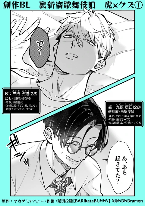 年下ヒモ🐯×便利屋お兄さん👓のセフレバティの話(再掲)
(1/5)

#創作BL 