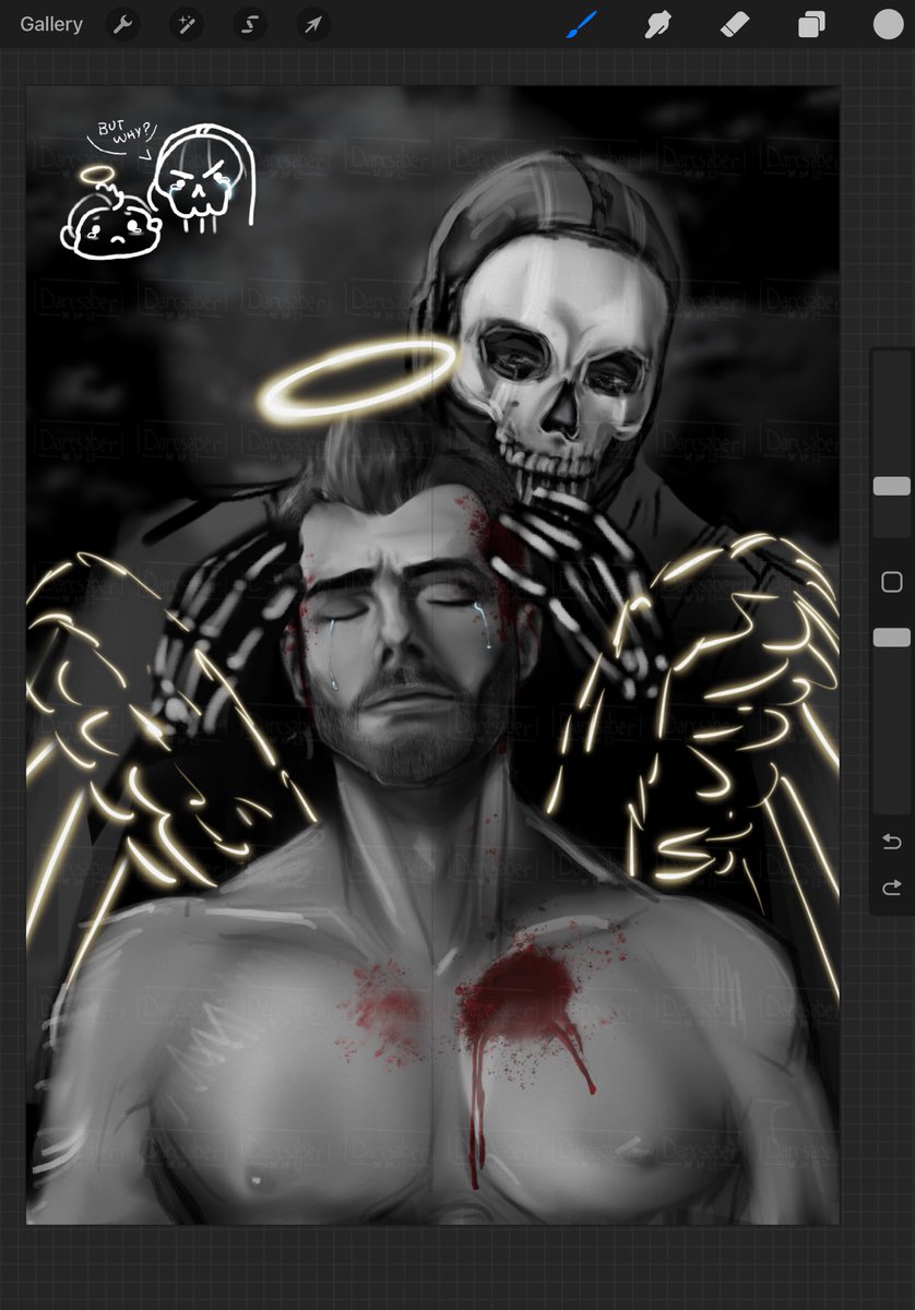 A miracle has happened. I’ve worked on a piece two days in a row now. More progress before bed time. I’m a super slow artist but I love seeing how much my pieces change when I do actually work on something for more than a doodle.

#ghoap #ghostsoap #cod