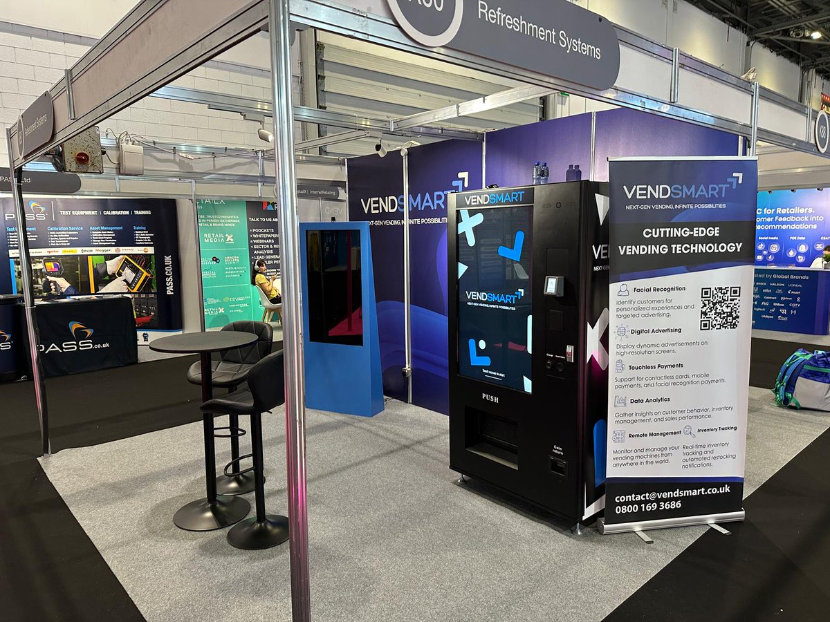 RefreshmentSys's tweet image. ✨ Revolutionizing Retail Vending at #RetailTechShow! ✨

What a game-changer! 🚀 At Stand K80, we’re showcasing how VendSmart is reshaping the vending industry with real-time data, smart automation, and next-level efficiency.

🔹 Seamless, intelligent vending powered by