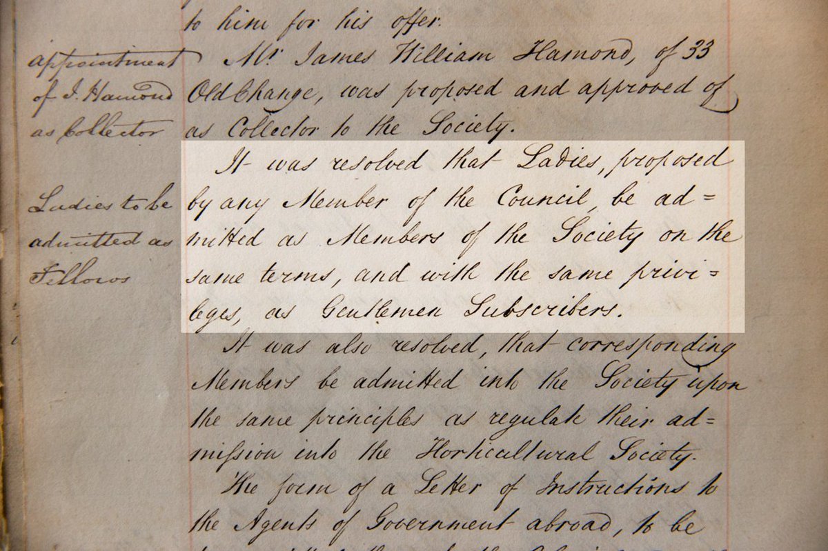 #OTD in 1827 ZSL's Council agreed to admit women as #Fellows on the same basis as men. This decision was recorded in our Council Minutes, now housed in ZSL's #Archives. ZSL was one of the first learned societies to take this #trailblazing step. #WomensHistoryMonth #Zoohistory